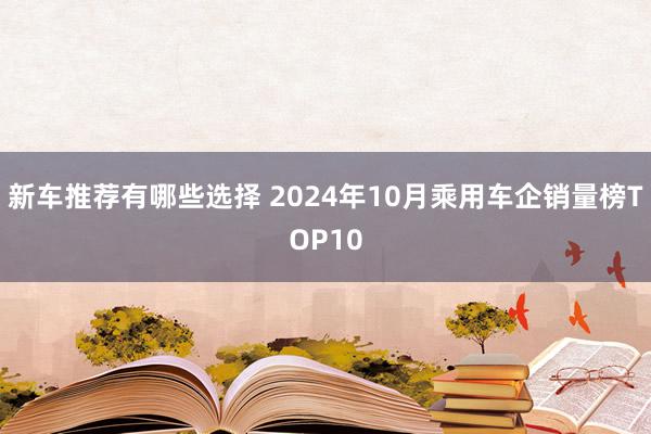 新车推荐有哪些选择 2024年10月乘用车企销量榜TOP10