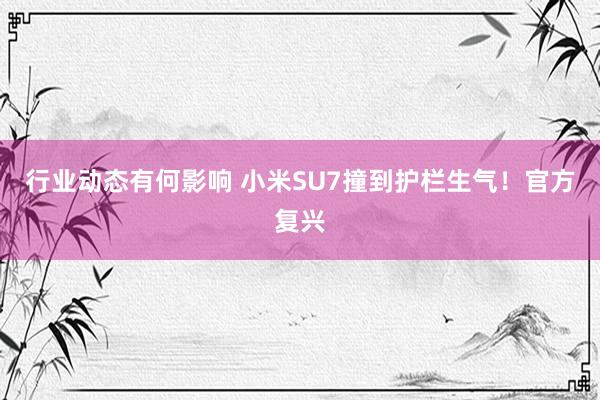 行业动态有何影响 小米SU7撞到护栏生气！官方复兴