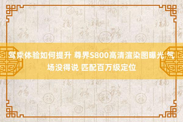 驾乘体验如何提升 尊界S800高清渲染图曝光 气场没得说 匹配百万级定位