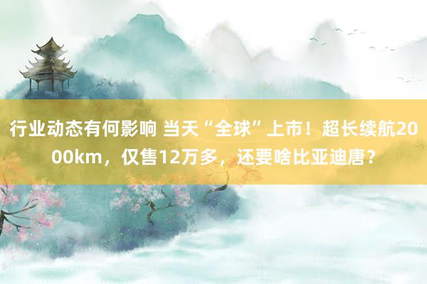 行业动态有何影响 当天“全球”上市！超长续航2000km，仅售12万多，还要啥比亚迪唐？