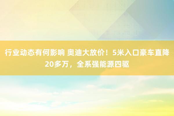 行业动态有何影响 奥迪大放价！5米入口豪车直降20多万，全系强能源四驱