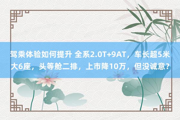 驾乘体验如何提升 全系2.0T+9AT，车长超5米大6座，头等舱二排，上市降10万，但没诚意？