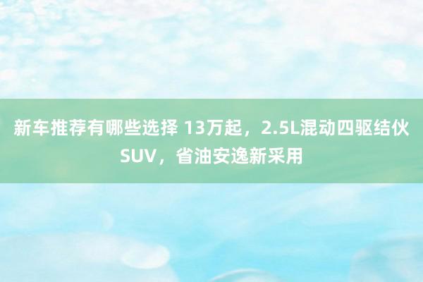 新车推荐有哪些选择 13万起，2.5L混动四驱结伙SUV，省油安逸新采用