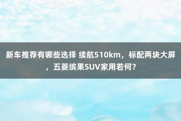 新车推荐有哪些选择 续航510km，标配两块大屏，五菱缤果SUV家用若何？