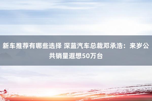 新车推荐有哪些选择 深蓝汽车总裁邓承浩：来岁公共销量遐想50万台