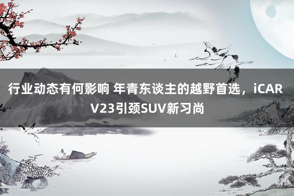 行业动态有何影响 年青东谈主的越野首选，iCAR V23引颈SUV新习尚