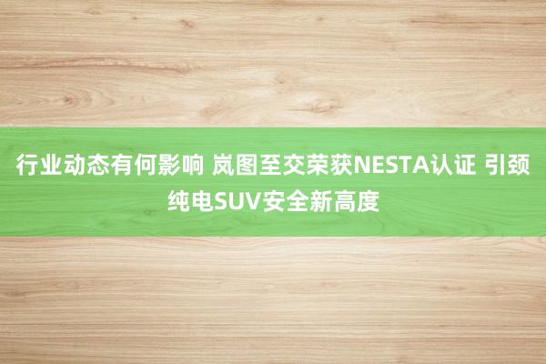 行业动态有何影响 岚图至交荣获NESTA认证 引颈纯电SUV安全新高度