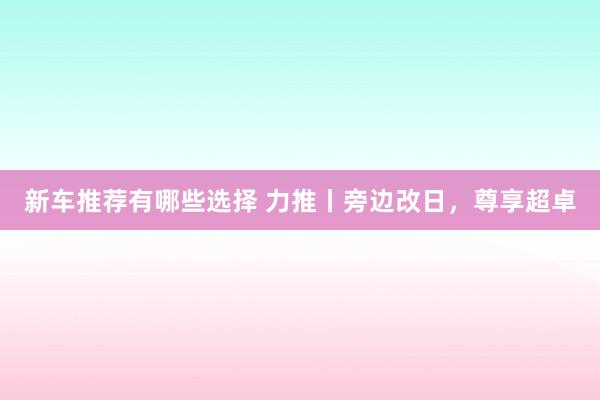 新车推荐有哪些选择 力推丨旁边改日，尊享超卓