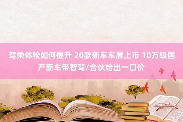 驾乘体验如何提升 20款新车车展上市 10万级国产新车带智驾/合伙给出一口价