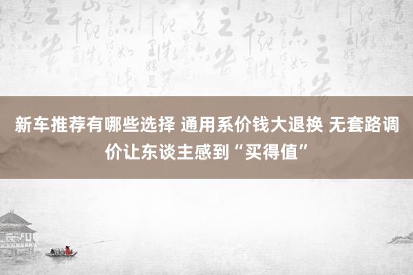 新车推荐有哪些选择 通用系价钱大退换 无套路调价让东谈主感到“买得值”