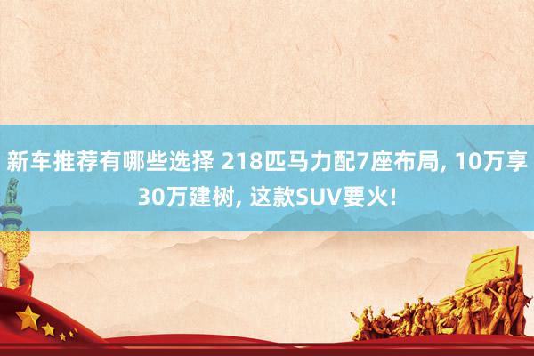 新车推荐有哪些选择 218匹马力配7座布局, 10万享30万建树, 这款SUV要火!