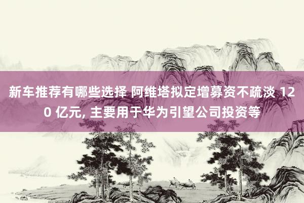 新车推荐有哪些选择 阿维塔拟定增募资不疏淡 120 亿元, 主要用于华为引望公司投资等