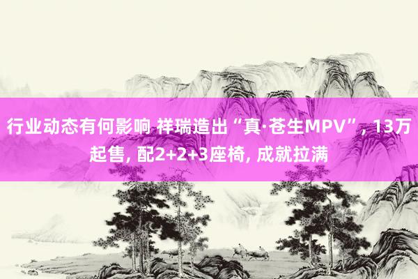 行业动态有何影响 祥瑞造出“真·苍生MPV”, 13万起售, 配2+2+3座椅, 成就拉满