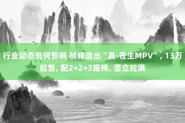 行业动态有何影响 祯祥造出“真·苍生MPV”, 13万起售, 配2+2+3座椅, 竖立拉满