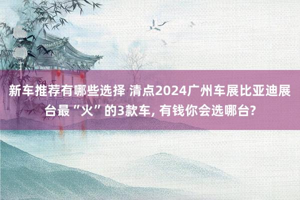 新车推荐有哪些选择 清点2024广州车展比亚迪展台最“火”的3款车, 有钱你会选哪台?