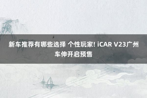 新车推荐有哪些选择 个性玩家! iCAR V23广州车伸开启预售