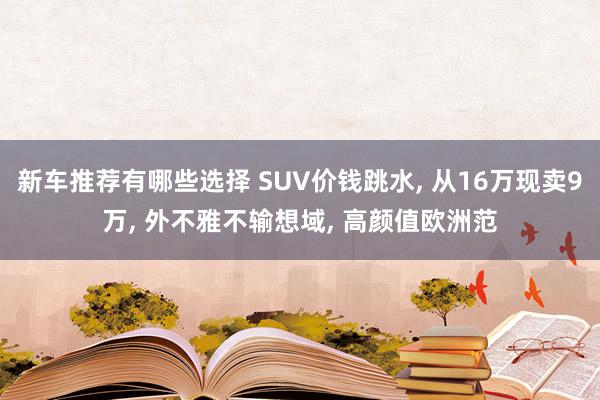 新车推荐有哪些选择 SUV价钱跳水, 从16万现卖9万, 外不雅不输想域, 高颜值欧洲范