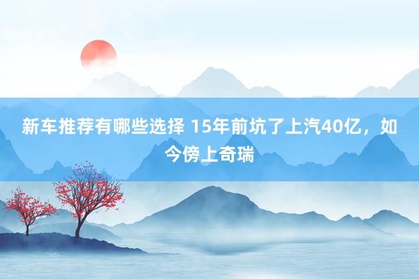 新车推荐有哪些选择 15年前坑了上汽40亿，如今傍上奇瑞