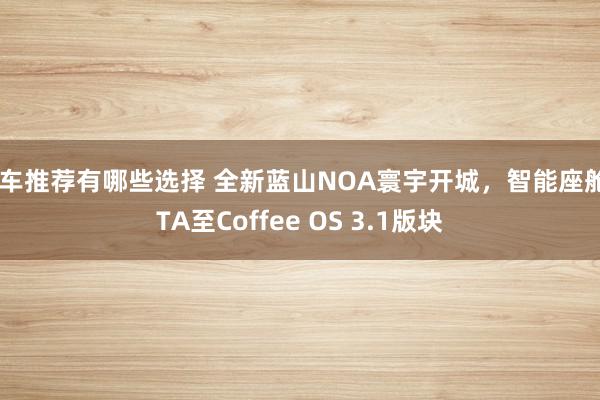 新车推荐有哪些选择 全新蓝山NOA寰宇开城，智能座舱OTA至Coffee OS 3.1版块