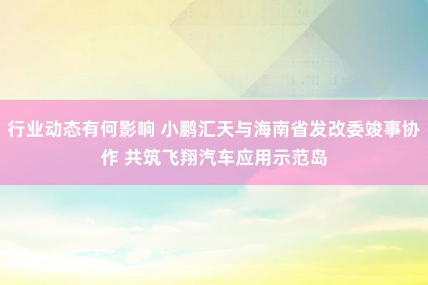 行业动态有何影响 小鹏汇天与海南省发改委竣事协作 共筑飞翔汽车应用示范岛