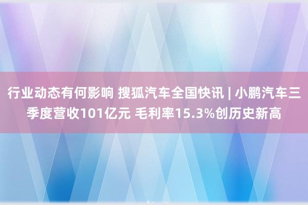 行业动态有何影响 搜狐汽车全国快讯 | 小鹏汽车三季度营收101亿元 毛利率15.3%创历史新高